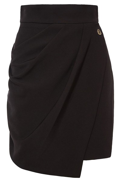 Fitted Sarong Skirt With Asymmetric Draped Overlap
