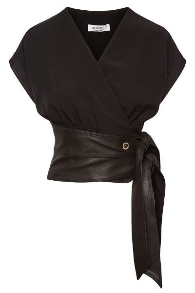 Double Breasted Blazer Vest With Belted Waistband