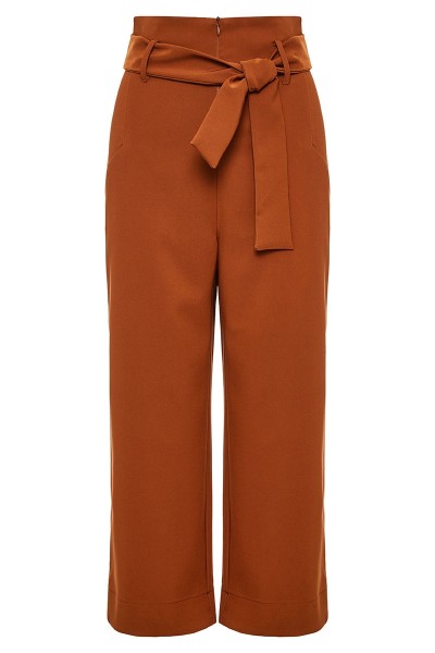 High-Rise Belted Culottes With Slash Pockets