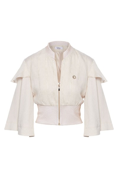 Double Bell Sleeved Bomber Jacket