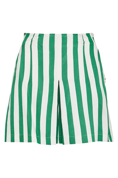 High-Rise Shorts With Inverted Box Pleat And Slash Pockets