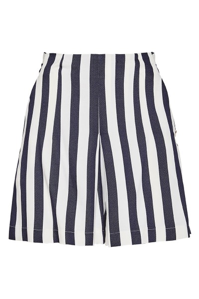 High-Rise Shorts With Inverted Box Pleat And Slash Pockets