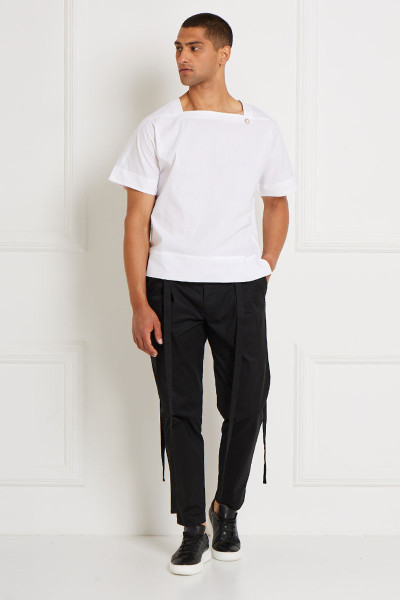 Ankle-High Chino Pants With Long Tassels