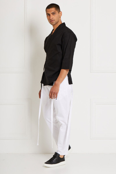 Ankle-High Chino Pants With Long Tassels