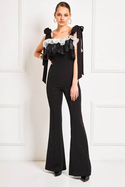 Strapless Fitted Ruffle Jumpsuit