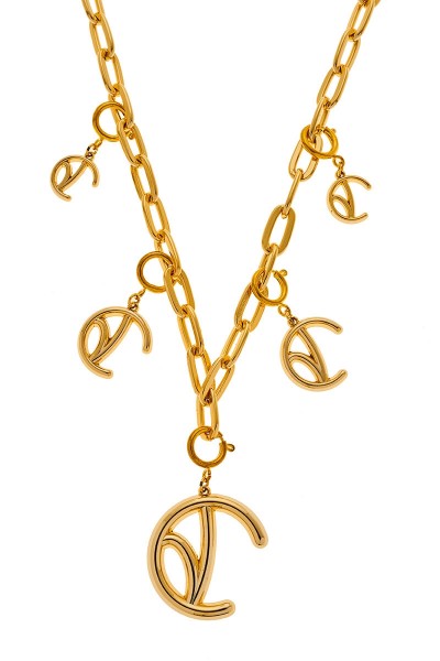 Valtadoros Long Chain Necklace With Detachable Monogram Pendants