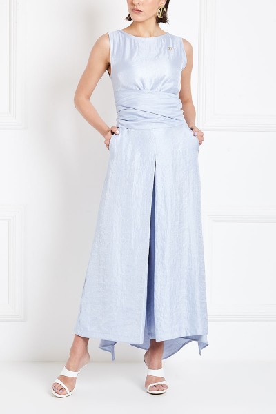 High-Rise Culottes With Inverted Box Pleat And Slash Pockets