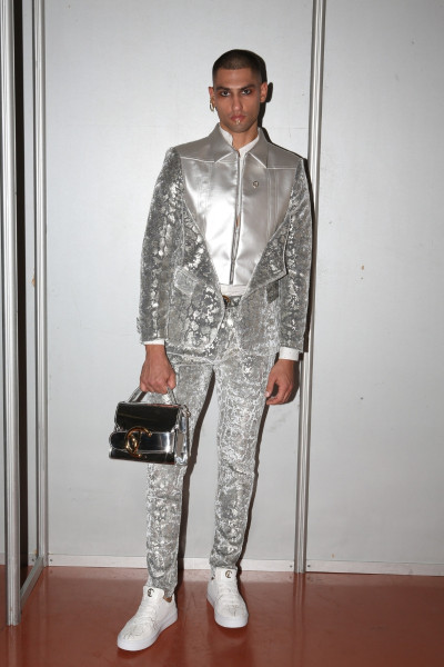 Silver And Gold Mix Up Suit Jacket