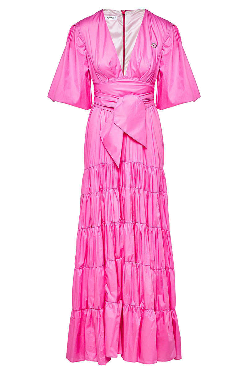 Maxi Gypsy Dress With Plunging Neckline And Balloon Sleeves | Paris ...